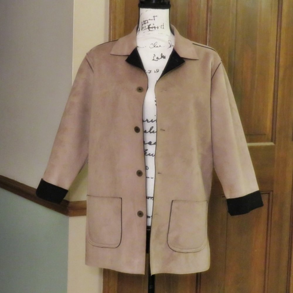 CHICO'S Sueded Car Coat Jacket - LIKE NEW